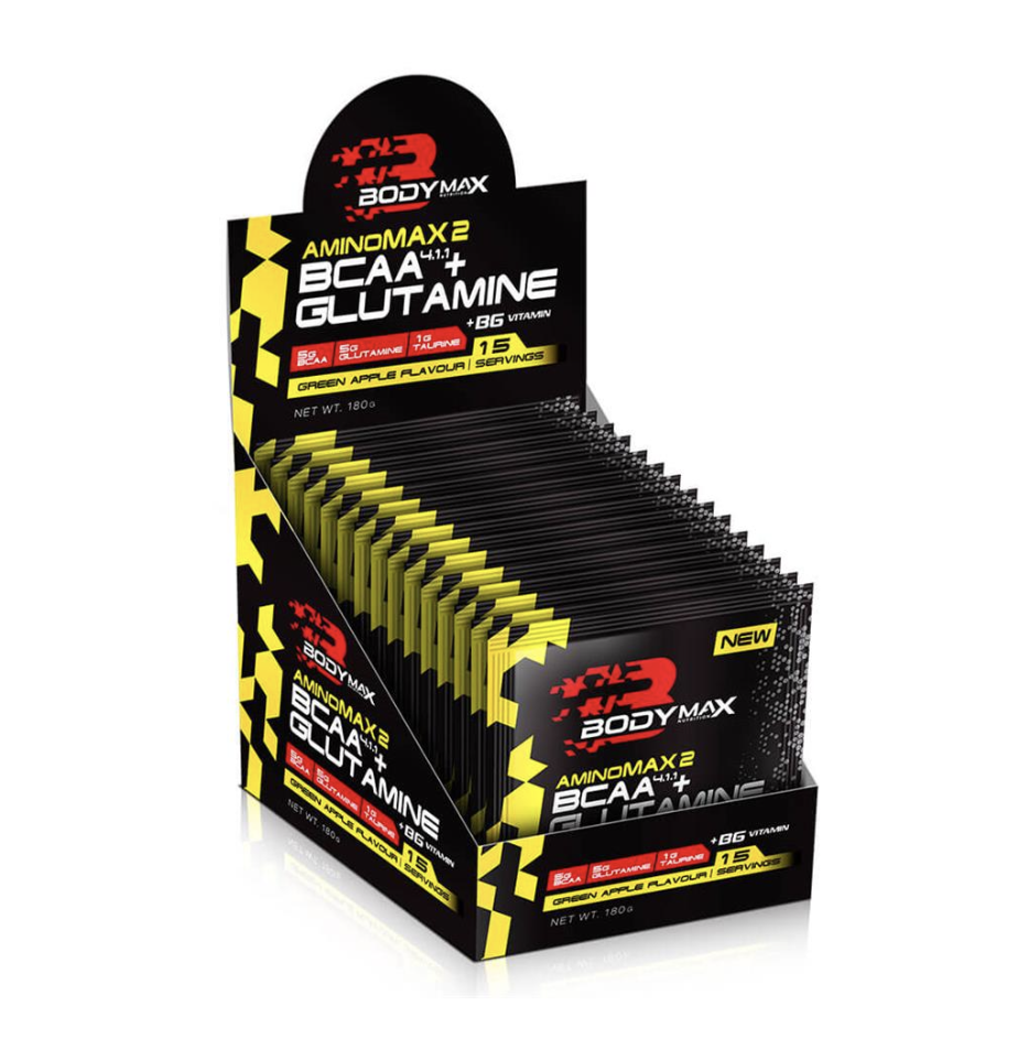 Bodymax Amino Max2 Bcaa+Glutamine 12gr*15 Şase Yeşil Elma